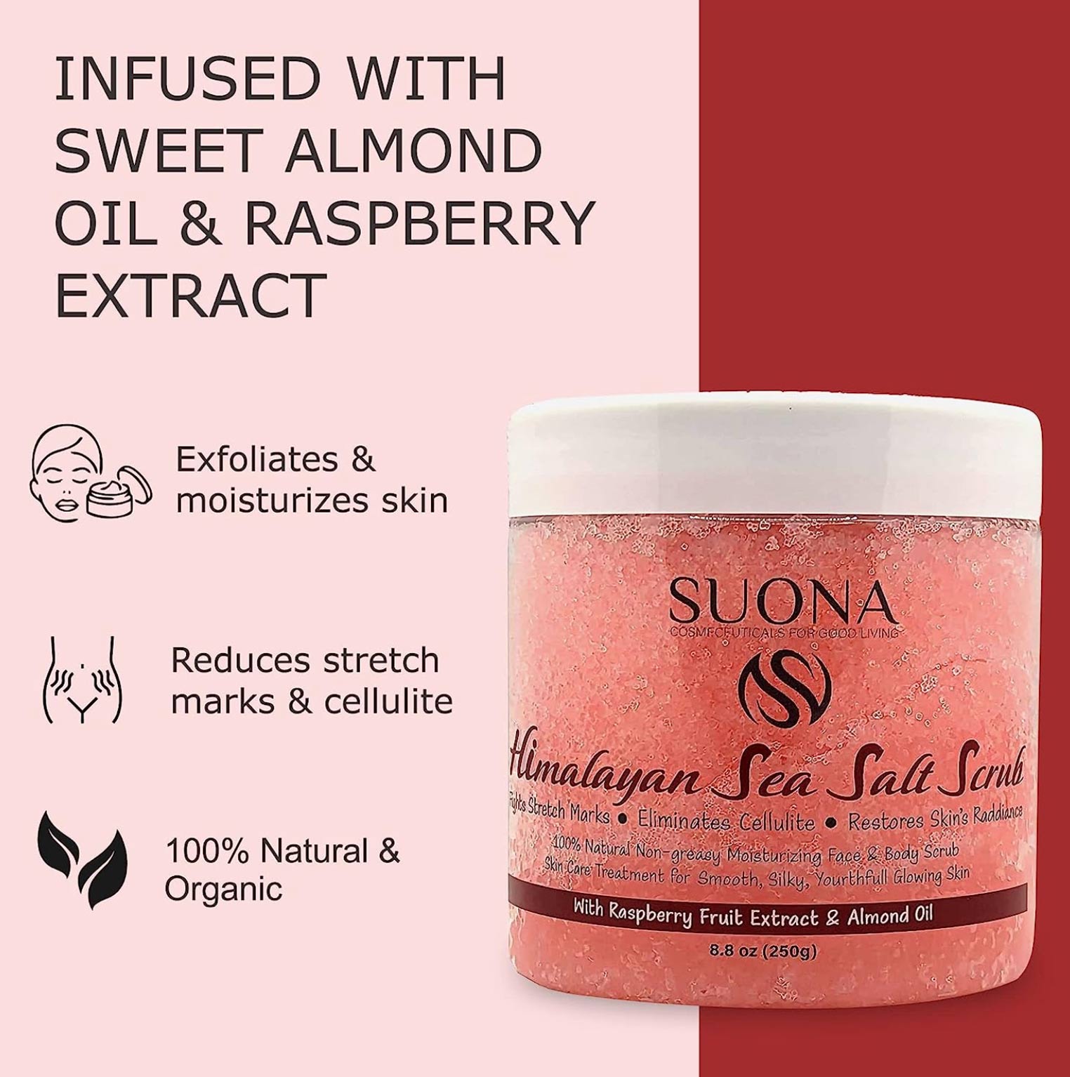 infused with almond oil, infused with raspberry extract
